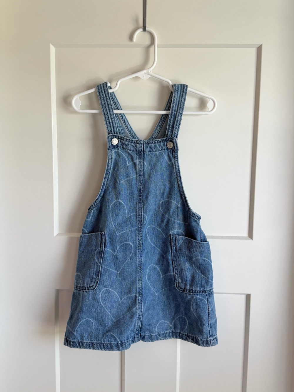 Zara Blue Denim Heart Overall Dress